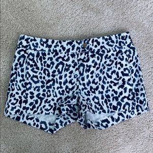 J. Crew, navy cheetah print shorts